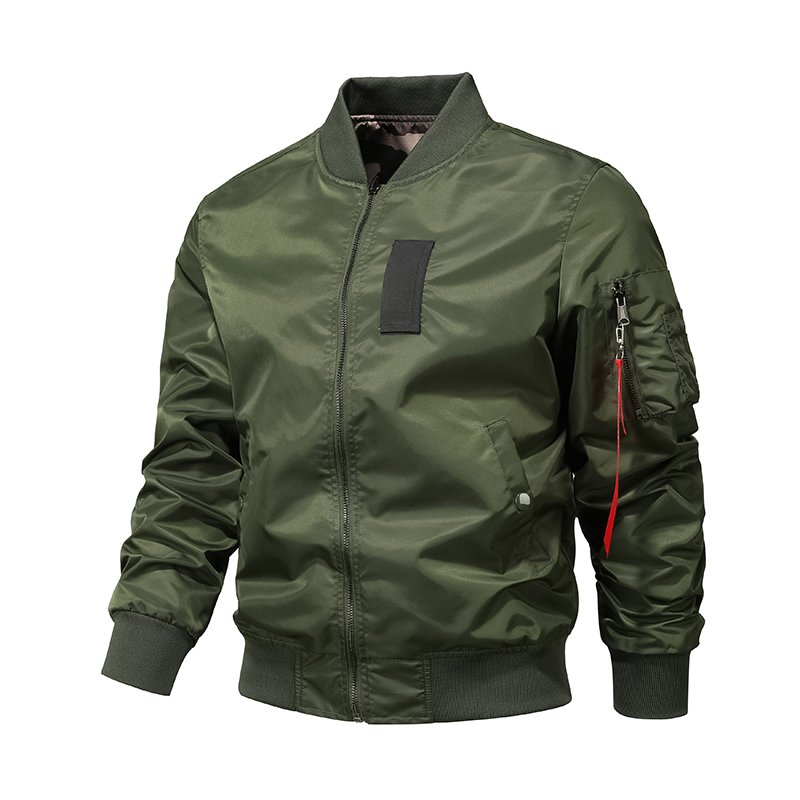 Men's Nylon Reversible Windbreaker Jacket Hooded Camo Printed Windproof Autumn Bomber Jacket For Men Durable Outdoor Wear