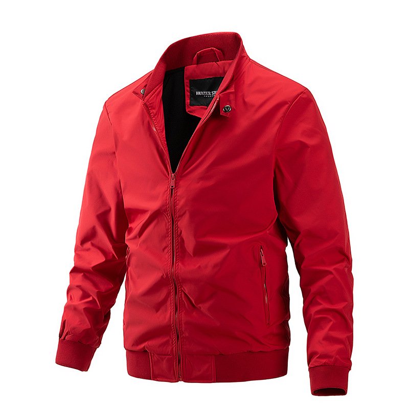 Customized spring casual thin baseball jacket fashionable hooded workwear jacket, zipper stand up collar flight jacket
