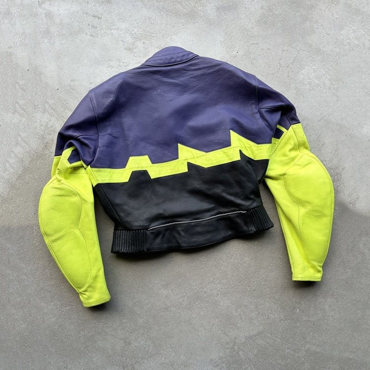 2024 high quality zipper leather racing jacket for men