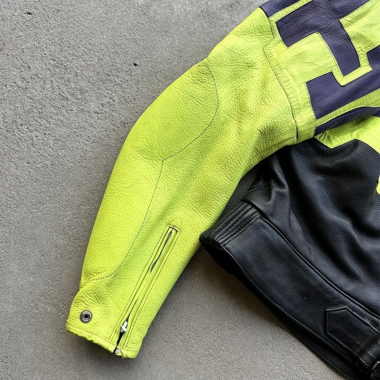 2024 high quality zipper leather racing jacket for men