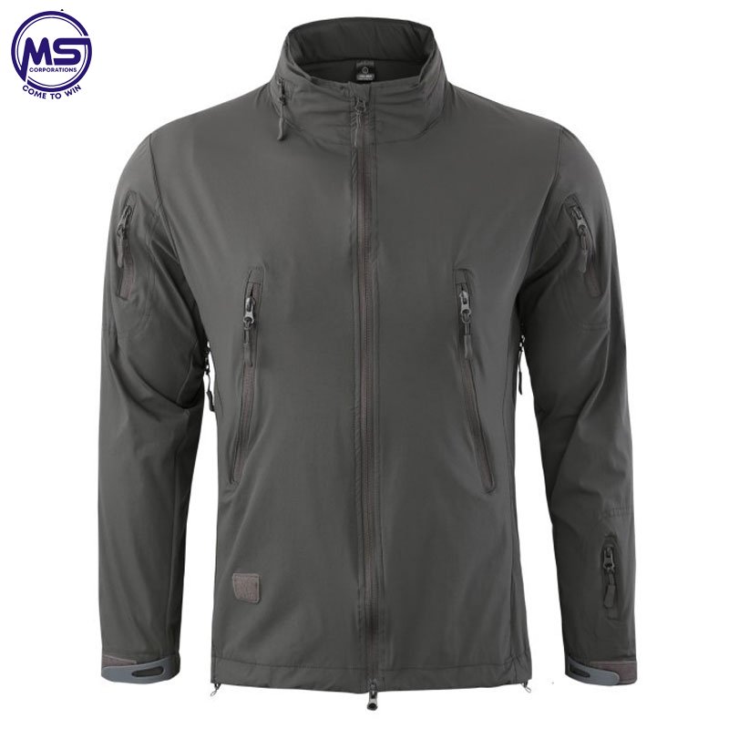 Wholesale Style Softshell Waterproof Hiking Jacket Zipper Double Top Quality men Softshell Jacket