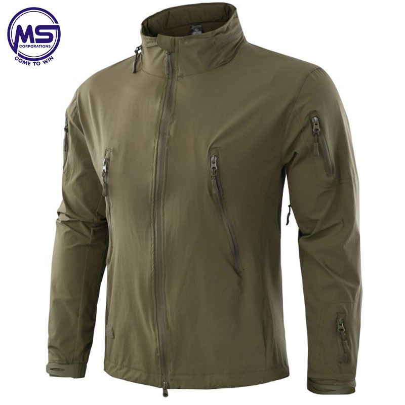 Wholesale Style Softshell Waterproof Hiking Jacket Zipper Double Top Quality men Softshell Jacket