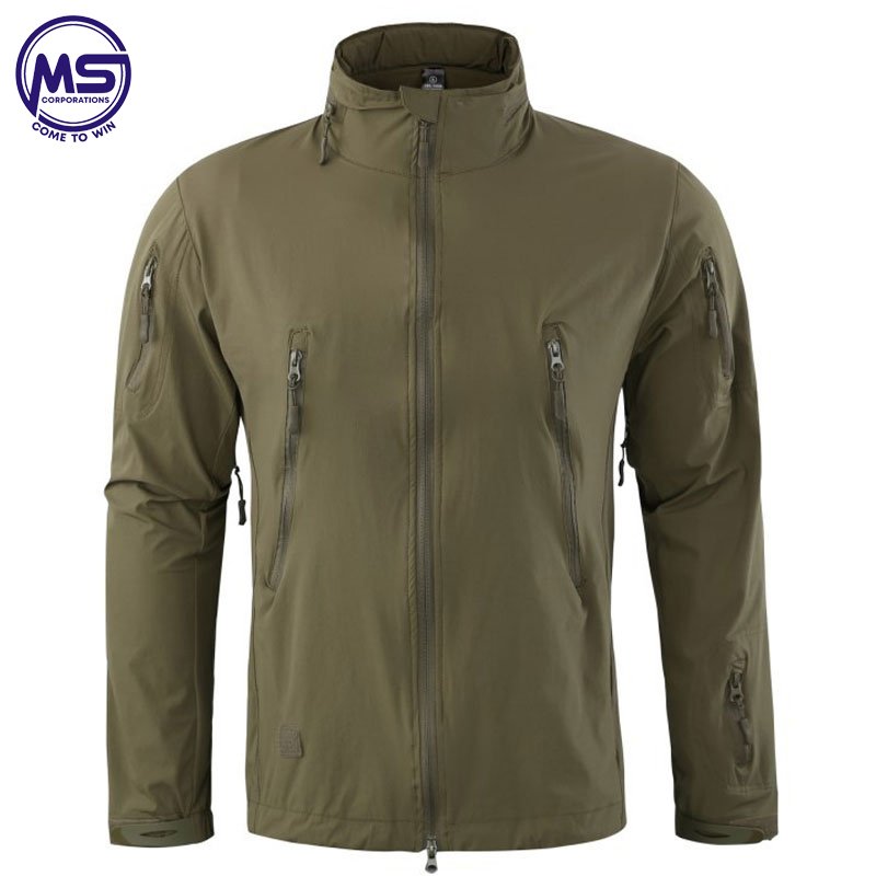 Wholesale Style Softshell Waterproof Hiking Jacket Zipper Double Top Quality men Softshell Jacket