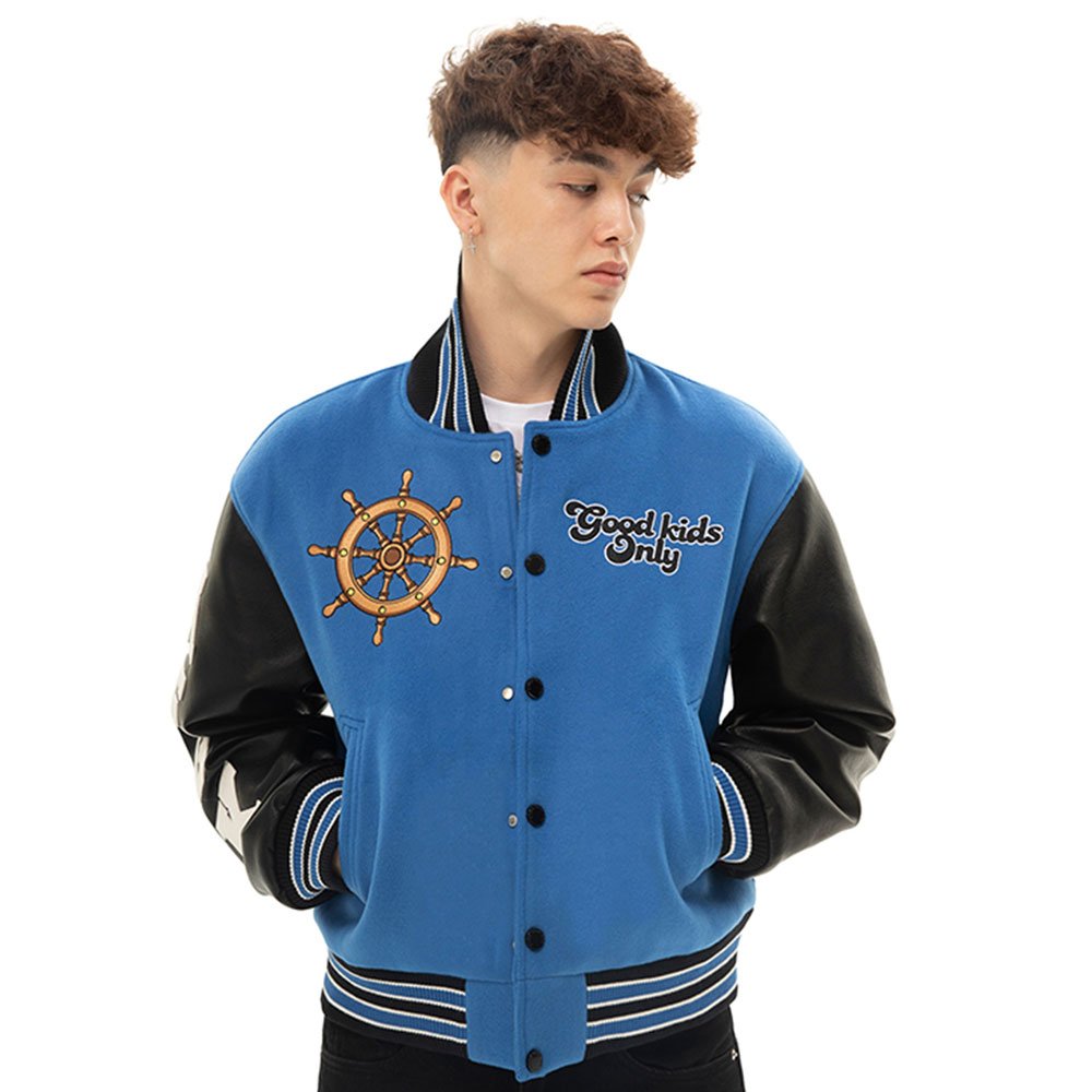 High Street Unisex Wool Baseball Varsity Jacket Letter Embroidery Patchwork Design Long College Fashion Winter Men Women's Style
