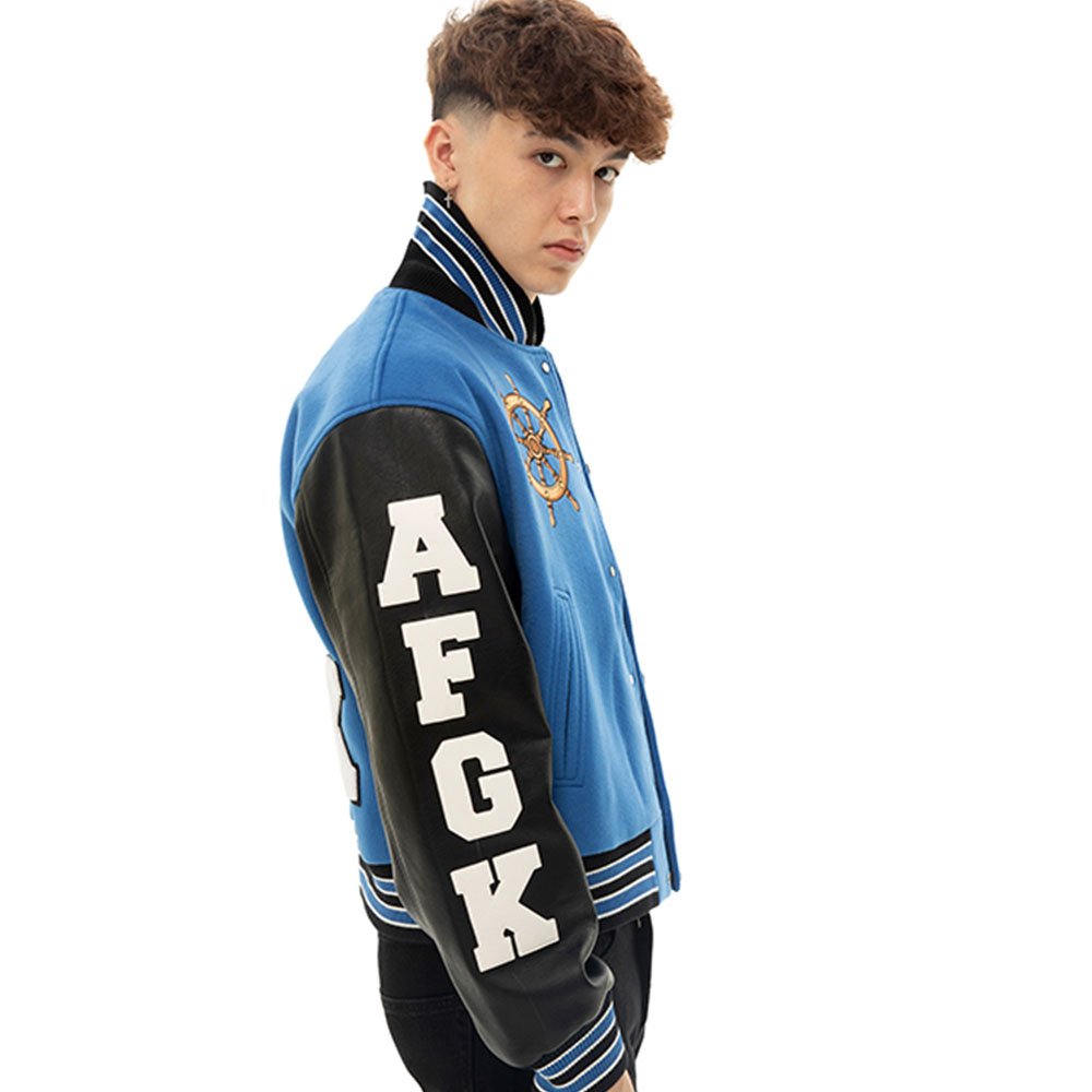 High Street Unisex Wool Baseball Varsity Jacket Letter Embroidery Patchwork Design Long College Fashion Winter Men Women's Style