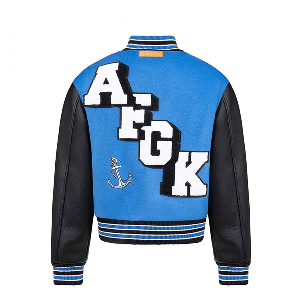 High Street Unisex Wool Baseball Varsity Jacket Letter Embroidery Patchwork Design Long College Fashion Winter Men Women's Style