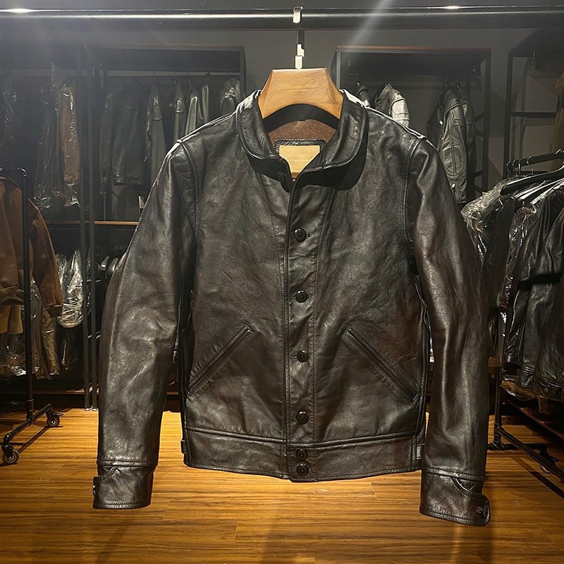 OEM Custom Made New Thickened Moto Genuine Leather Jacket Windproof Plus Size Vintage Casual Men's Classic Polished Horseskin Cl