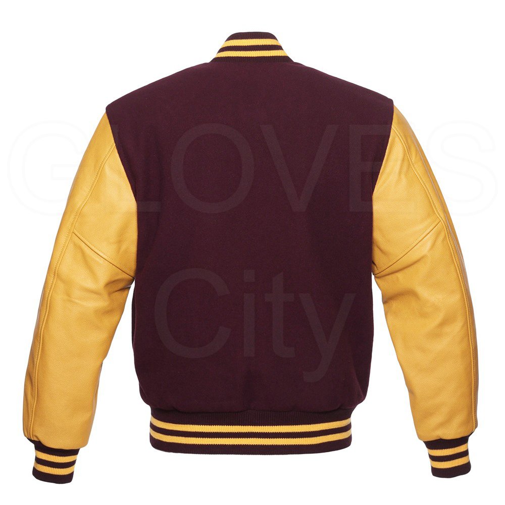 custom made varsity jacket leather sleeves brown wool custom baseball letterman varsity bomber jacket men