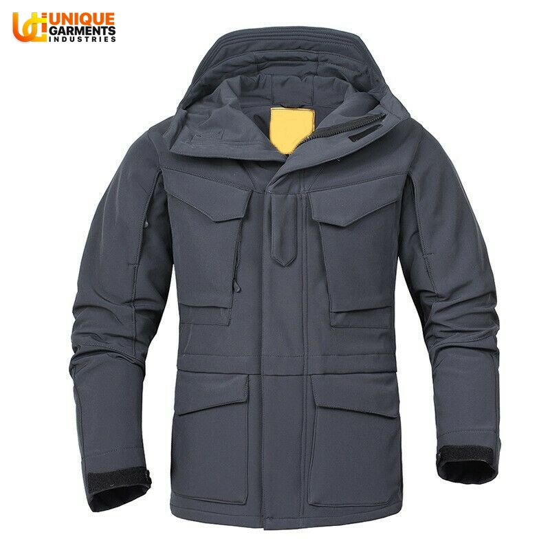 Wholesale latest design custom logo black waterproof men's windbreaker polar fleece winter softshell jackets