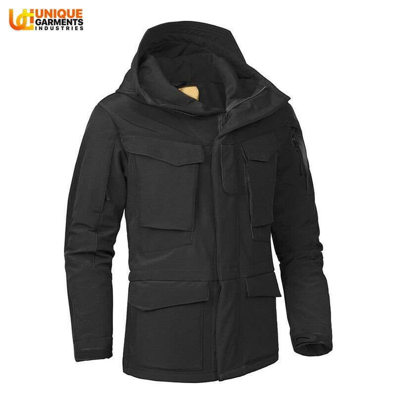 Wholesale latest design custom logo black waterproof men's windbreaker polar fleece winter softshell jackets