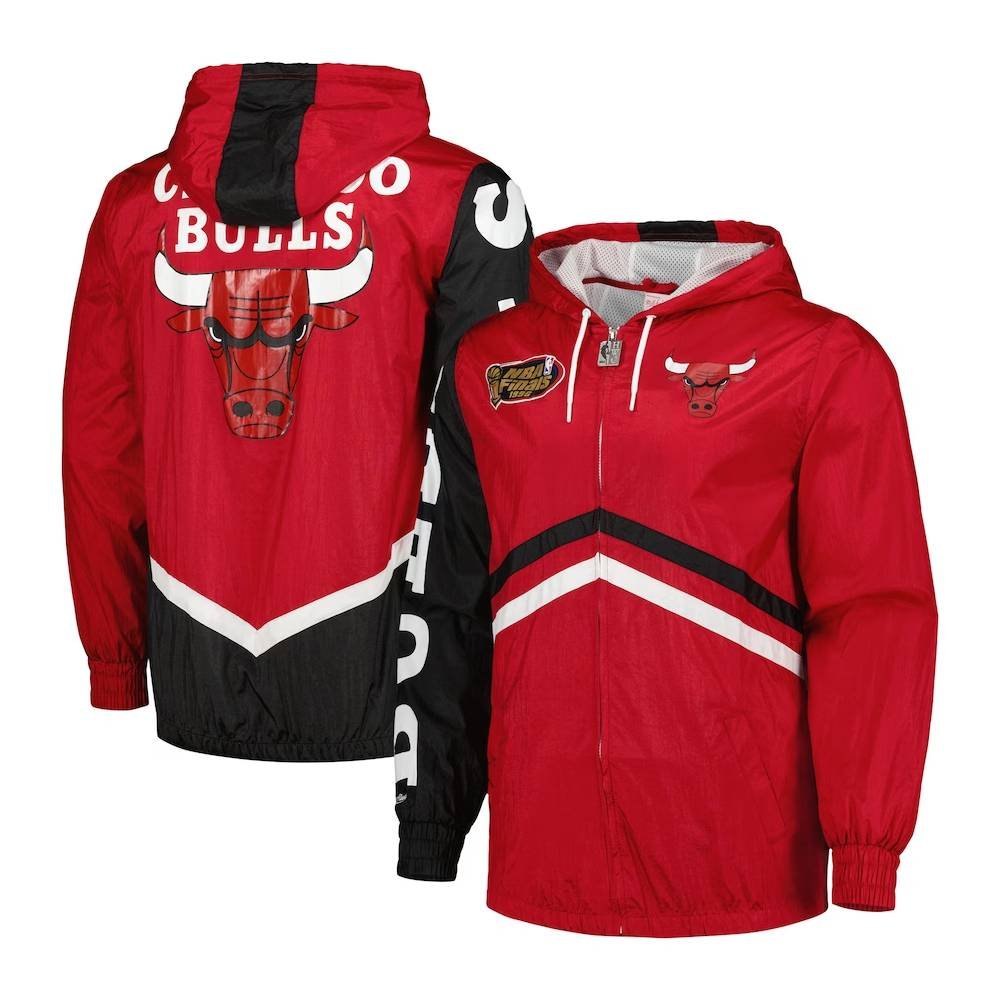 Men's Trendy Bulls Printed Sports Jacket Lightweight Zip-Up Athletic Wear for Running Gym Outdoor Sports Casual Fashion