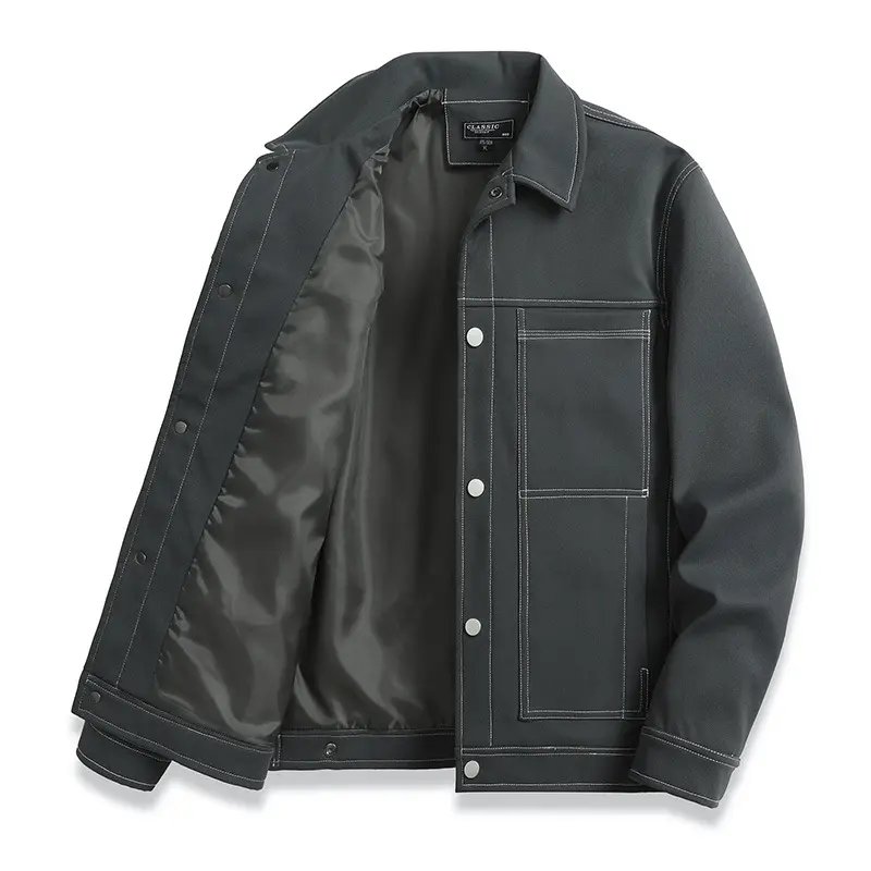 Fashion New High Quality Autumn and Winter Jacket Thick Windproof Warm Trendy Coat Loose Lapel Men's Jacket