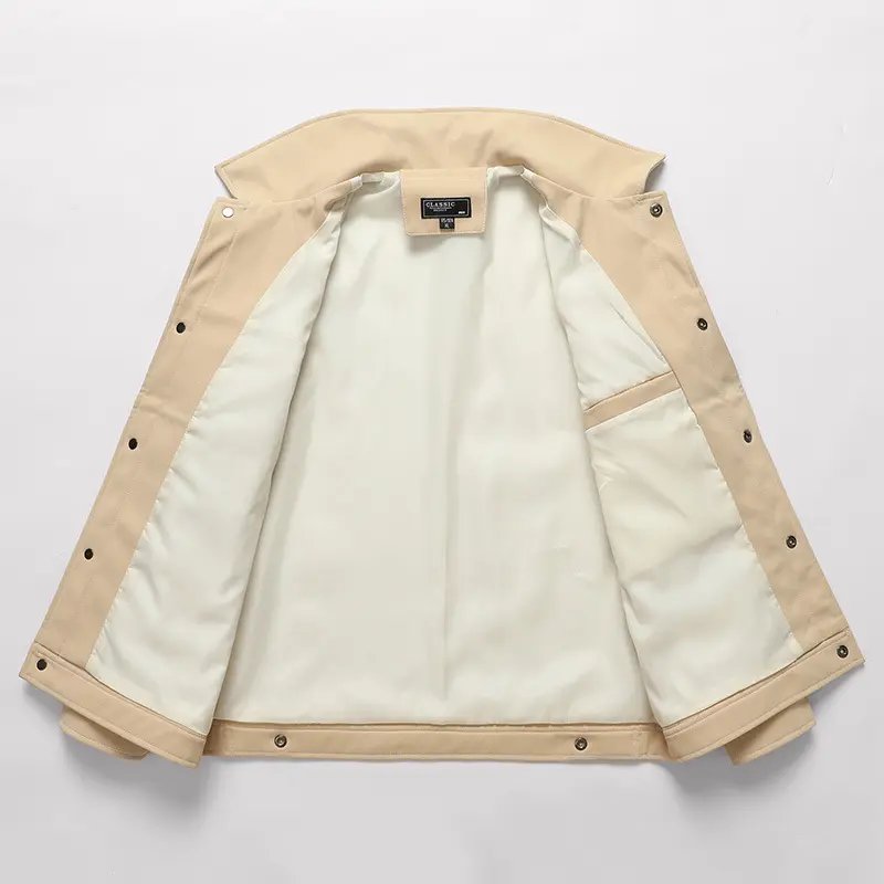 Fashion New High Quality Autumn and Winter Jacket Thick Windproof Warm Trendy Coat Loose Lapel Men's Jacket
