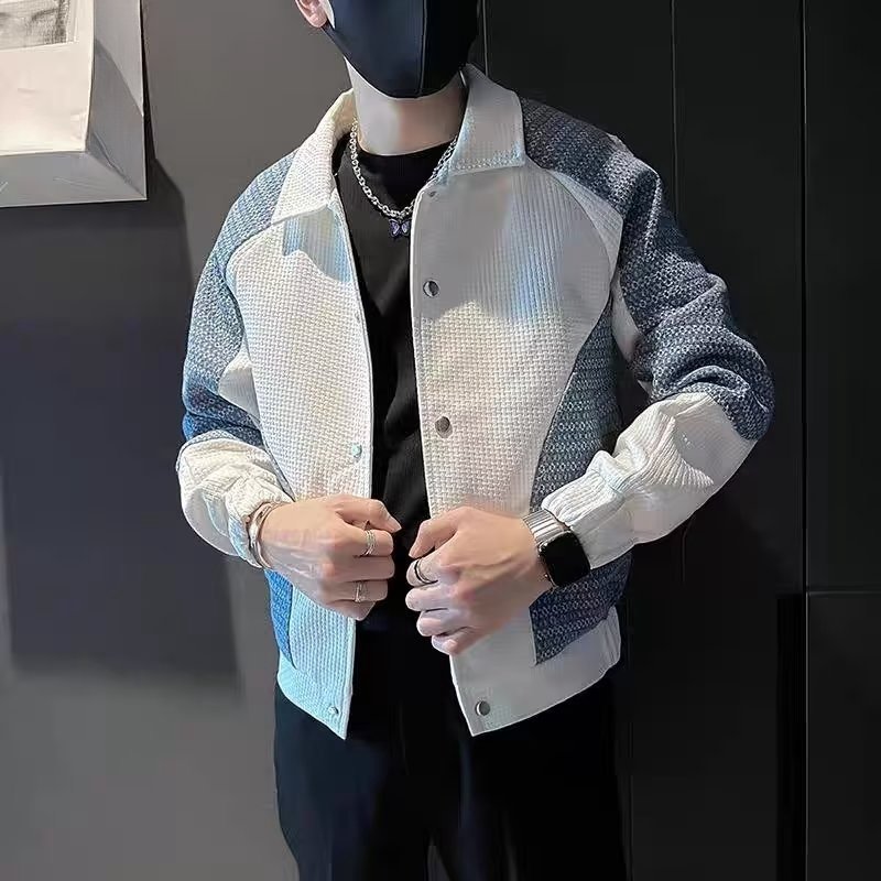 Spring Single Breasted Denim Coat Men's Trendy Casual Jacket Top custom mens coat