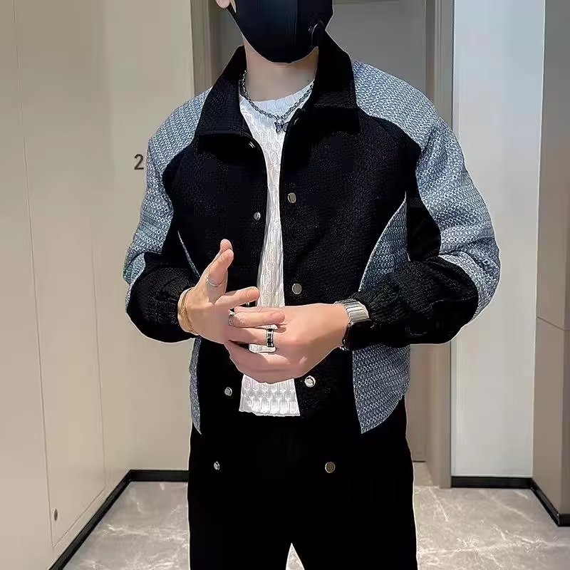 Spring Single Breasted Denim Coat Men's Trendy Casual Jacket Top custom mens coat
