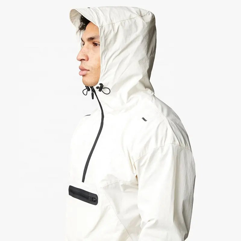 Wholesale Custom Logo Soft Shell Men's Jacket Adjustable Elastic Hem Gym Jacket Woven 4 ways Stretchy Windbreaker Jacket For Men