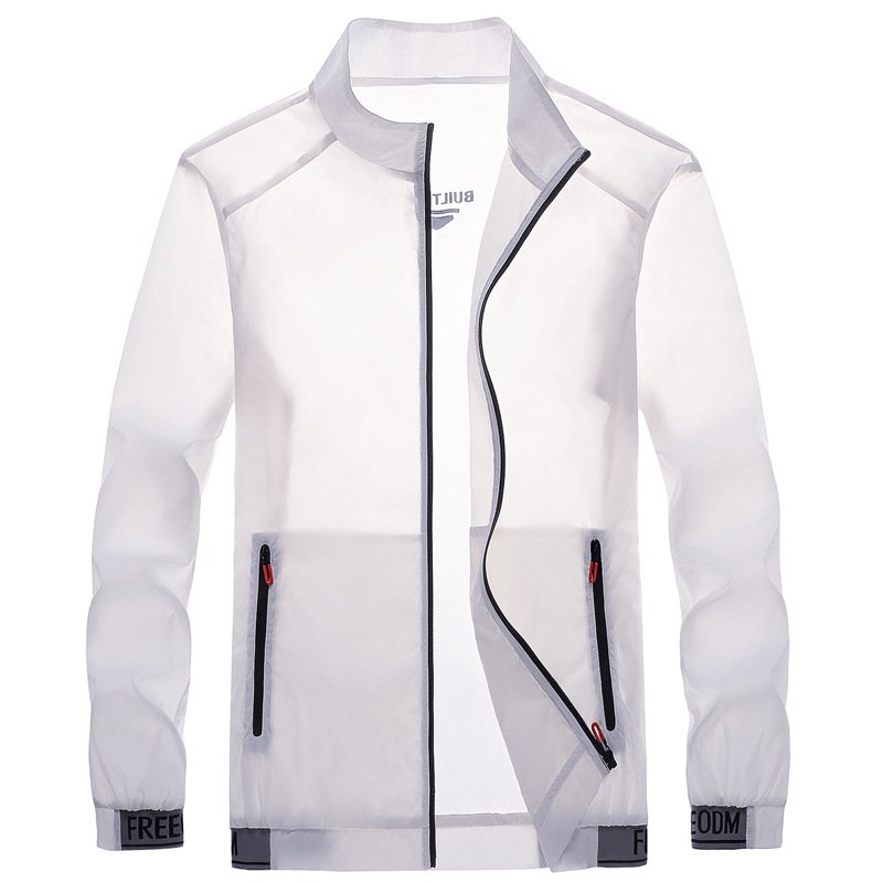 wind breaker jacket for men's summer thin and breathable sunscreen jacket, outdoor fishing skin windbreaker men's coats