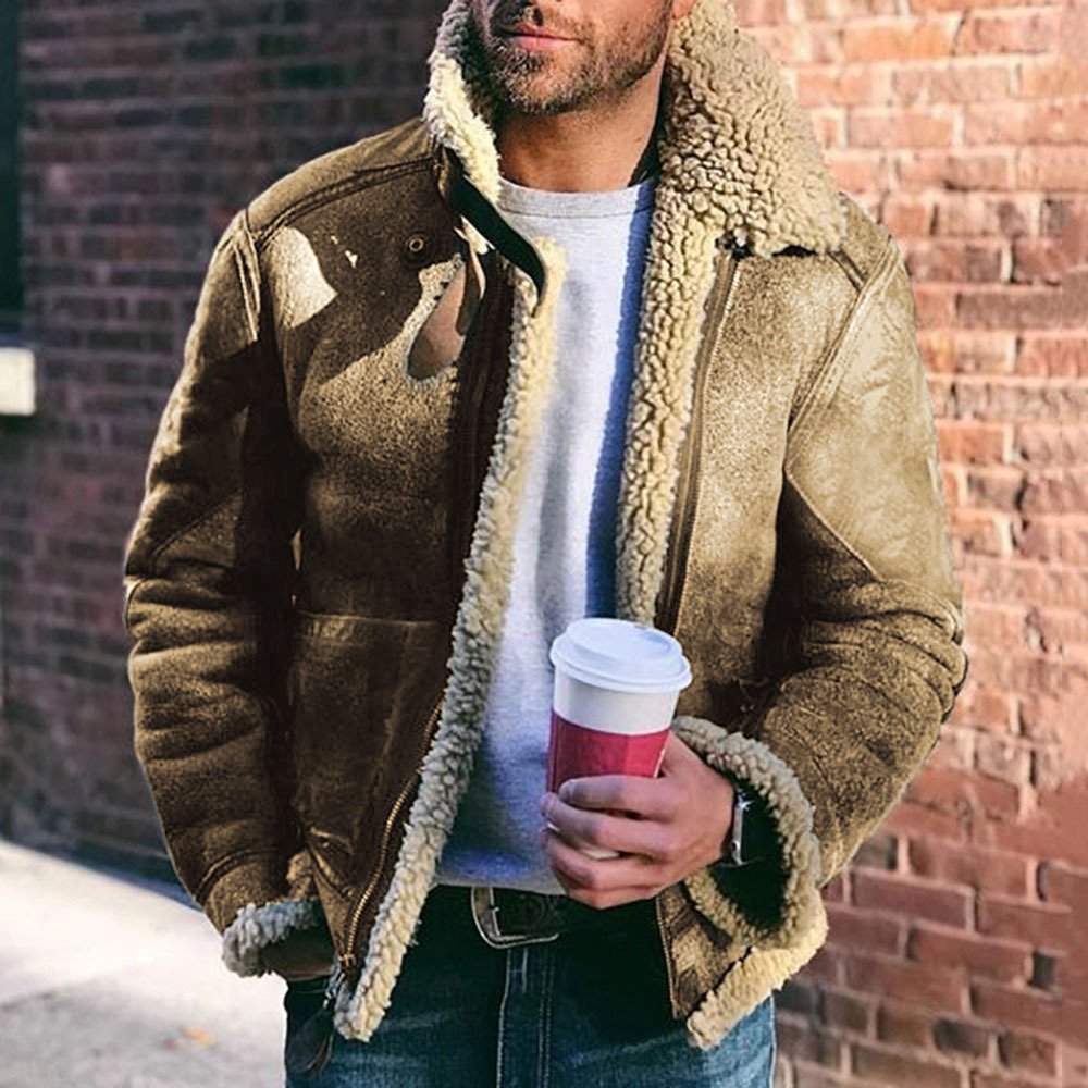 Liu Ming New Wholesale New Winter Warm Thickened Faux Leather Jacket Plus Size Mens Coats