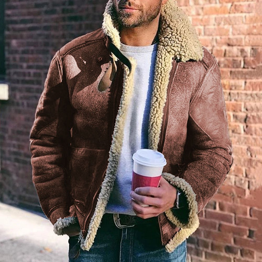 Liu Ming New Wholesale New Winter Warm Thickened Faux Leather Jacket Plus Size Mens Coats