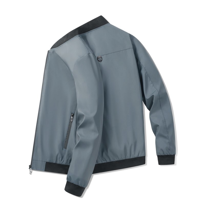Large-size jacket men's one-piece sleeve design autumn and winter men's stand collar coat casual business baseball jacket jacket