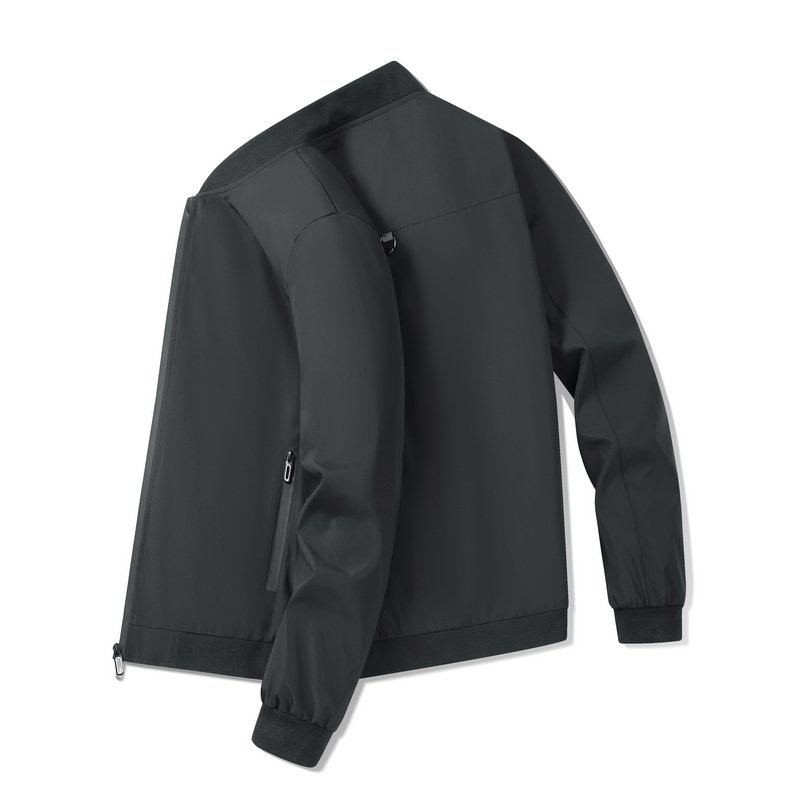 Large-size jacket men's one-piece sleeve design autumn and winter men's stand collar coat casual business baseball jacket jacket