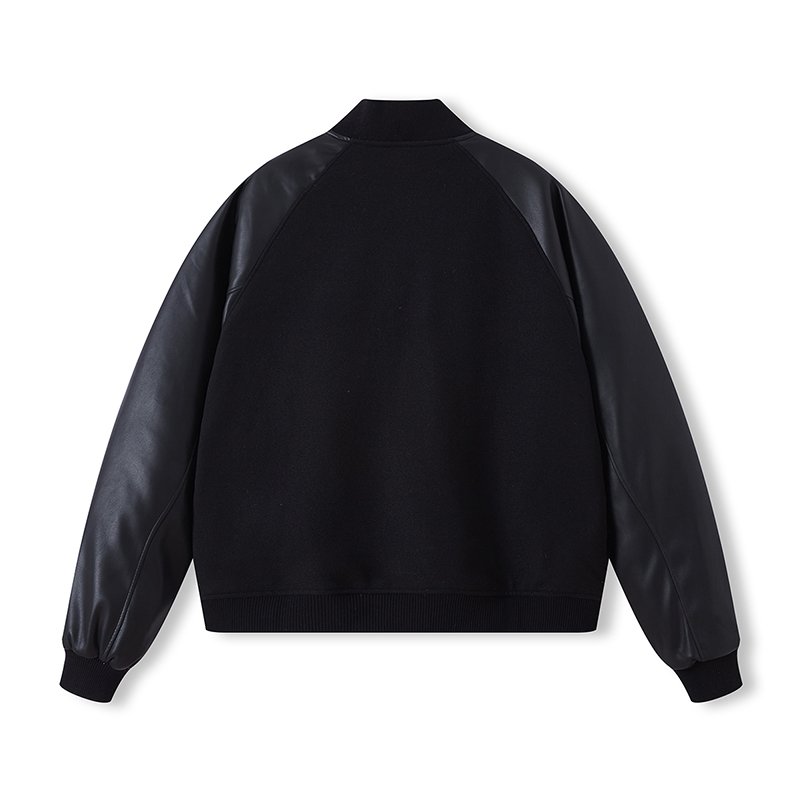 2023 mens fashion baseball letterman embroidery clothing wool body with leather sleeve varsity jacket
