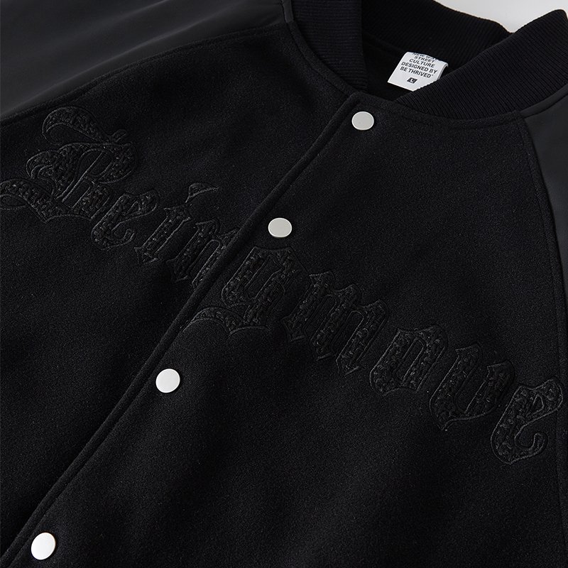 2023 mens fashion baseball letterman embroidery clothing wool body with leather sleeve varsity jacket