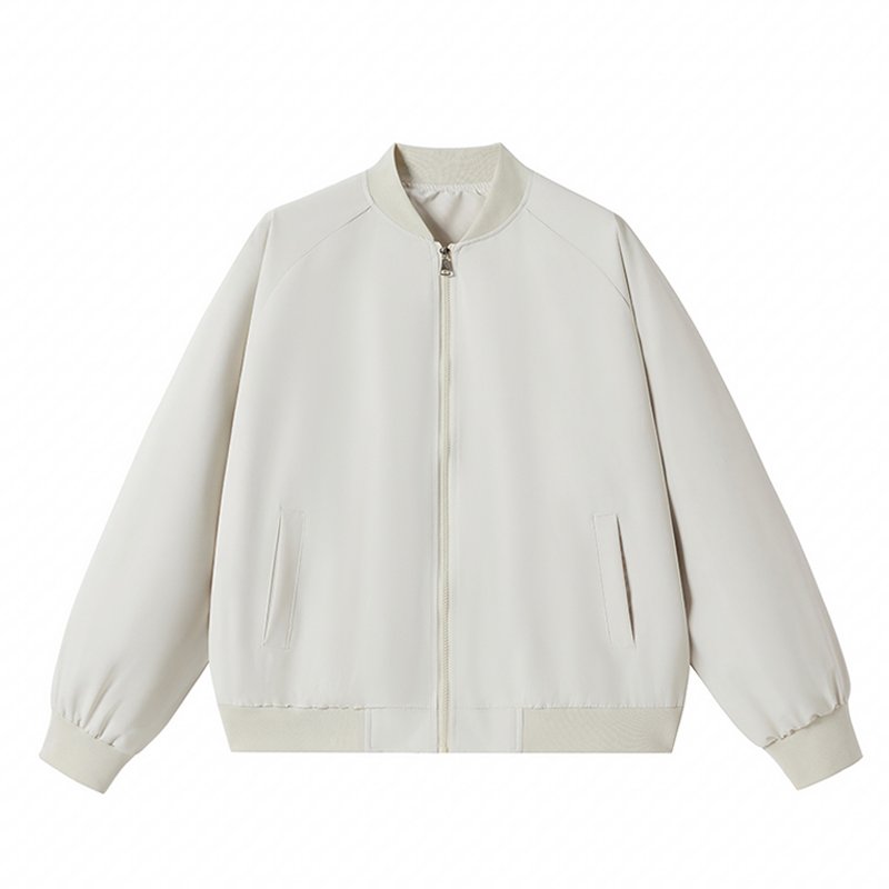 Unisex Loose Design Custom Logo Polyester Jacket Baseball Collar Plain Windbreaker Spring Letterman Jackets