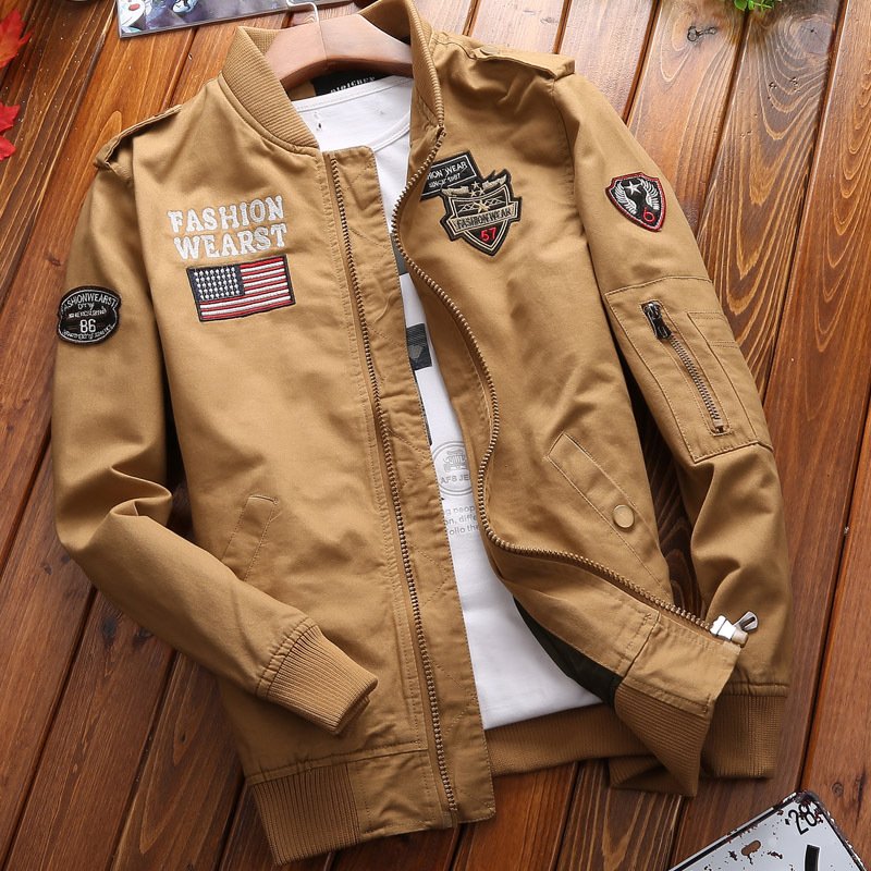 Spring and Autumn American vintage casual workwear pilot jacket men's tops