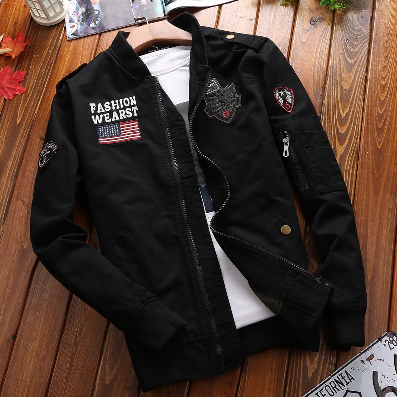 Spring and Autumn American vintage casual workwear pilot jacket men's tops
