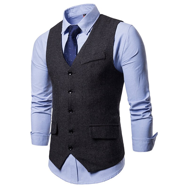 Liu Ming Cheap New Arrival Autumn Men Slim Fit Dress Vests Waistcoat Casual Sleeveless Formal Business Vest Jacket