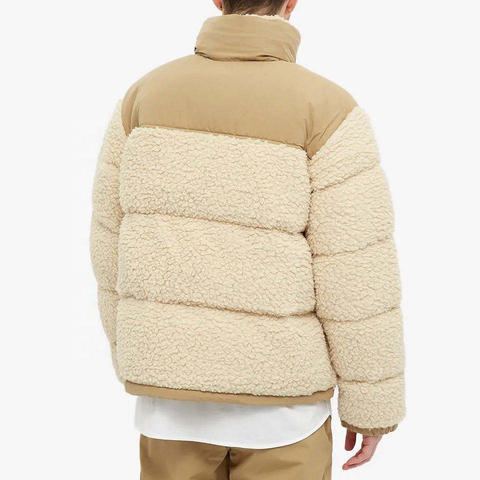 High street wholesale polar fleece men bomber jackets winter warm plus size men's jacket custom Men's puffer jacket