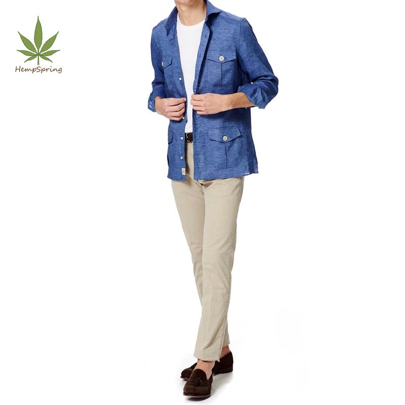 Men's shacket pure linen casual jacket 4 pocket shirt oversized shirt with four pockets shirt casual coat slimline linen shacket