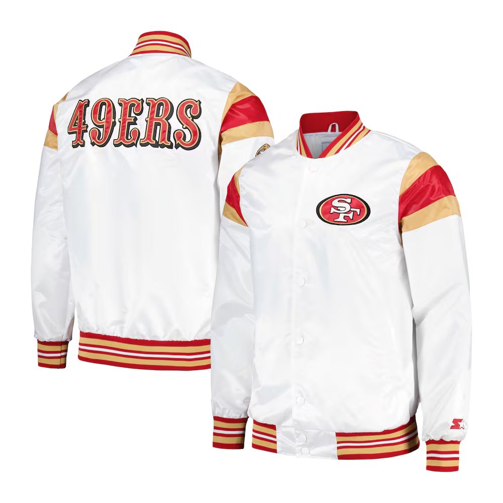 men High Quality Oversize Cheap Embroidered Satin Jackets 49ERS satin bomber jacket