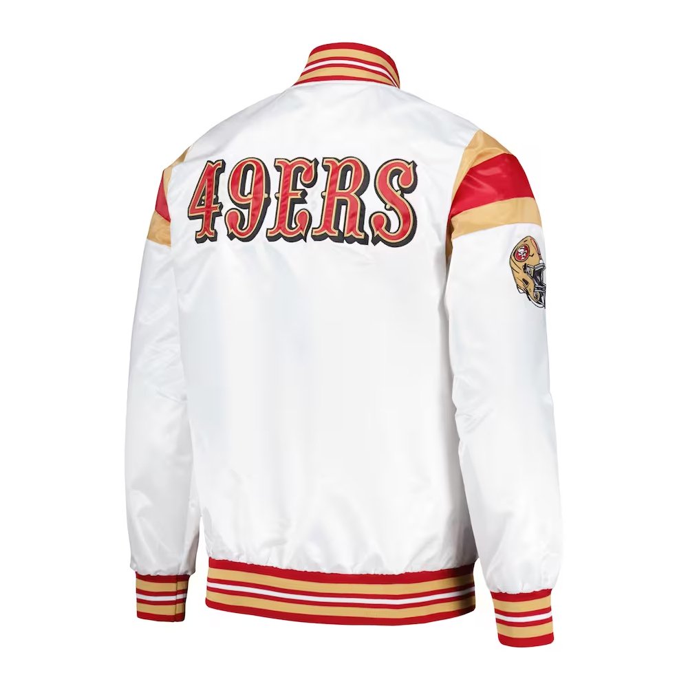 men High Quality Oversize Cheap Embroidered Satin Jackets 49ERS satin bomber jacket