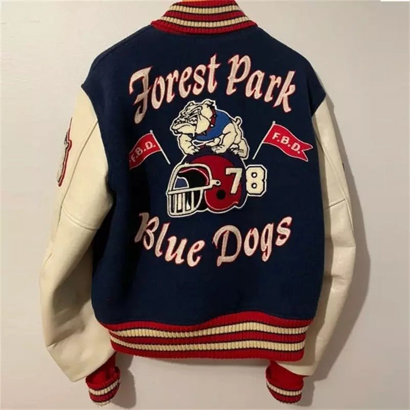 Vintage Men Custom New Embroidered Chenille Patches Versities Jacket Wool Body Leather Sleeves Letterman Baseball College Jacket