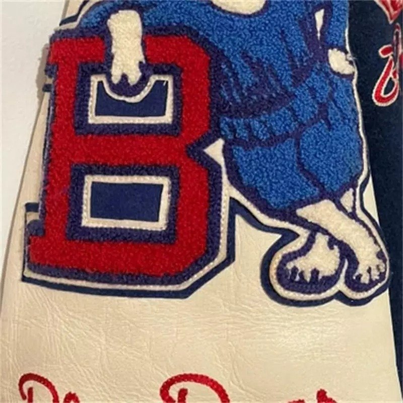 Vintage Men Custom New Embroidered Chenille Patches Versities Jacket Wool Body Leather Sleeves Letterman Baseball College Jacket
