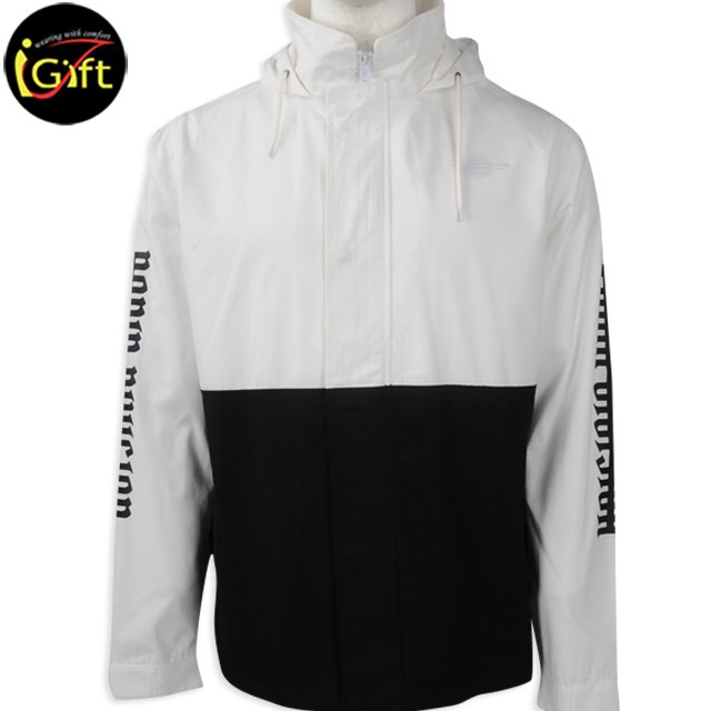 iGift OEM Wholesale Light Weight White Black Marathon Running Custom Zip Up Sports Jacket Men's Jackets & Coats