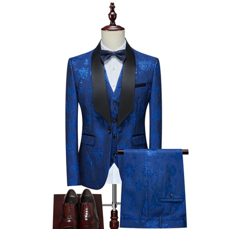 Men's Dress Formal Fashion Business Tuxedo Men's Wedding Set Men's Set 3-piece Formal Jacket