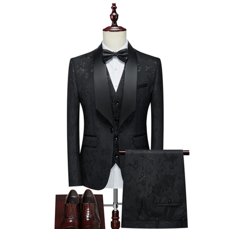 Men's Dress Formal Fashion Business Tuxedo Men's Wedding Set Men's Set 3-piece Formal Jacket
