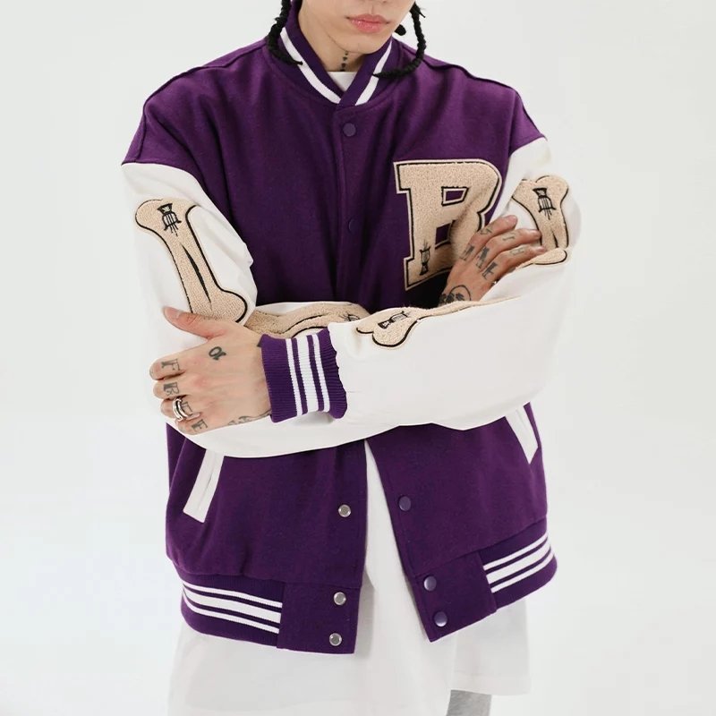 Custom logo Winter Outdoor College Sports Baseball Men's Jackets & Coat Cotton Jacket Letterman Bomber Jacket Man