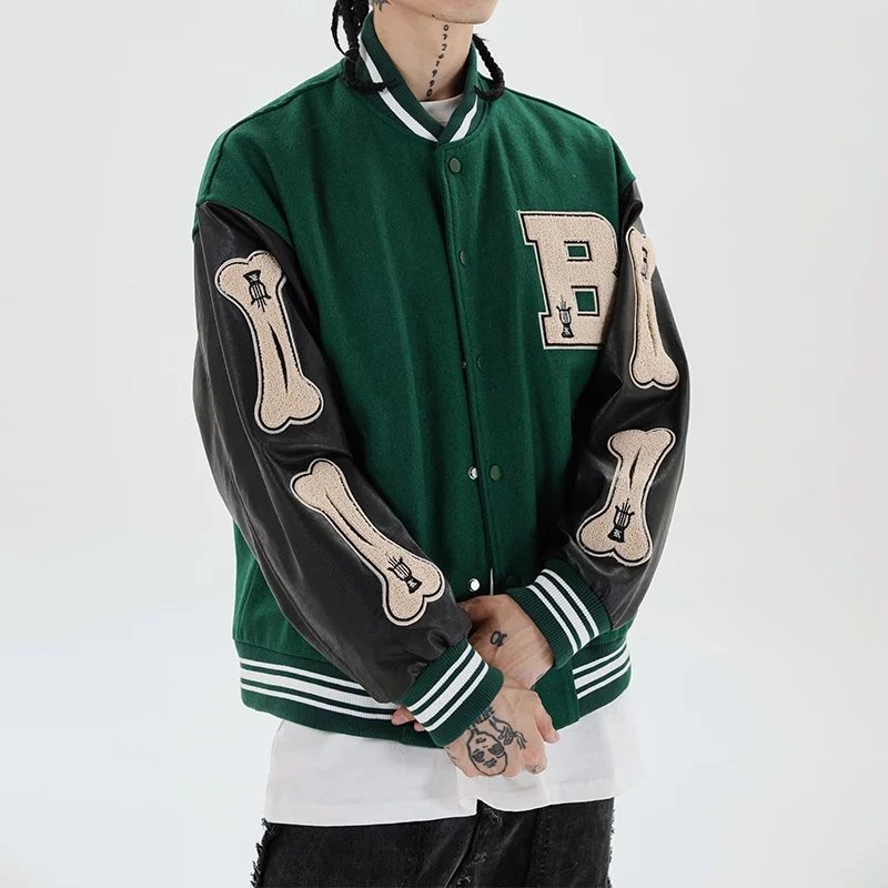 Custom logo Winter Outdoor College Sports Baseball Men's Jackets & Coat Cotton Jacket Letterman Bomber Jacket Man