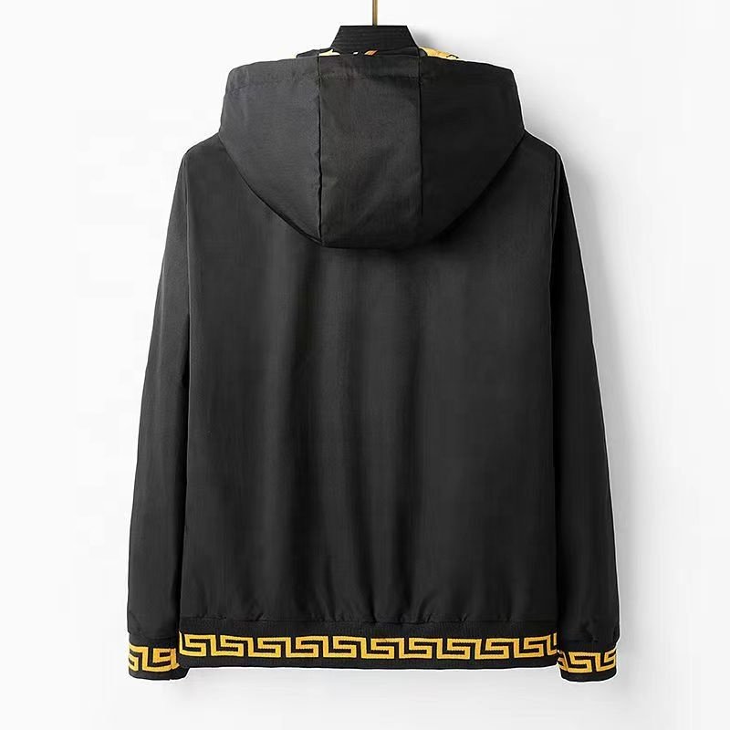 Luxury Clothing ver sace brand men's jacket hooded reversible windproof pure cotton for men' s jackets simple