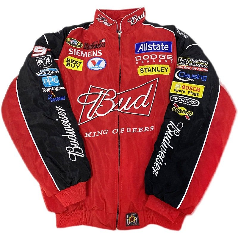 Hotsale popular high Quality Soft Casual F1 Vintage Racing Jacket Winter Warm Polyester Fiber Nylon Quilted unisex printing