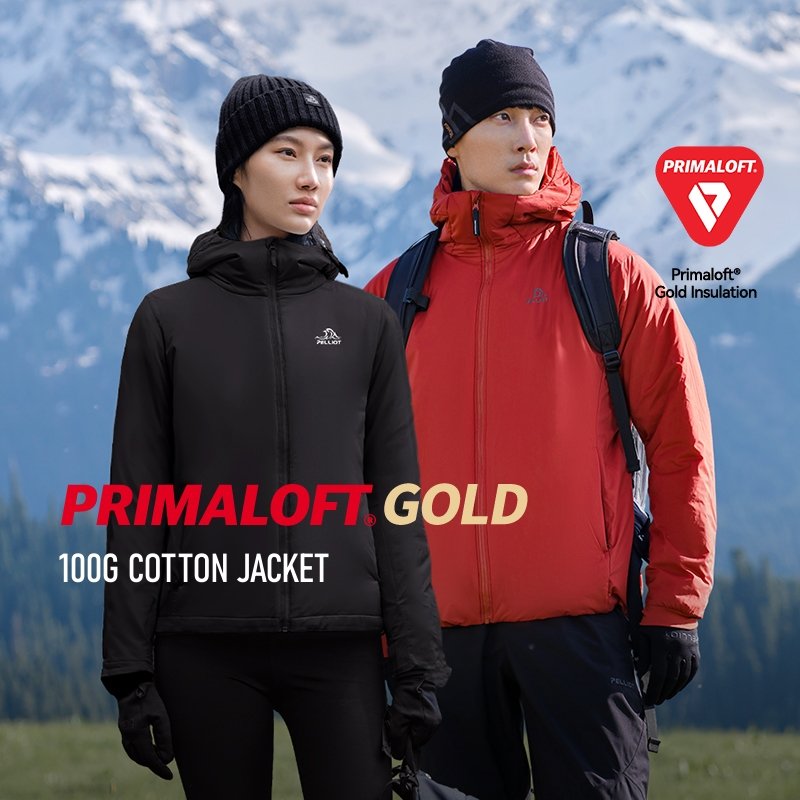 New Design Primaloft Gold Insulation 100G Hooded Cotton Jacket Pelliot Men's Warm Lightweight Winter Hiking Coats
