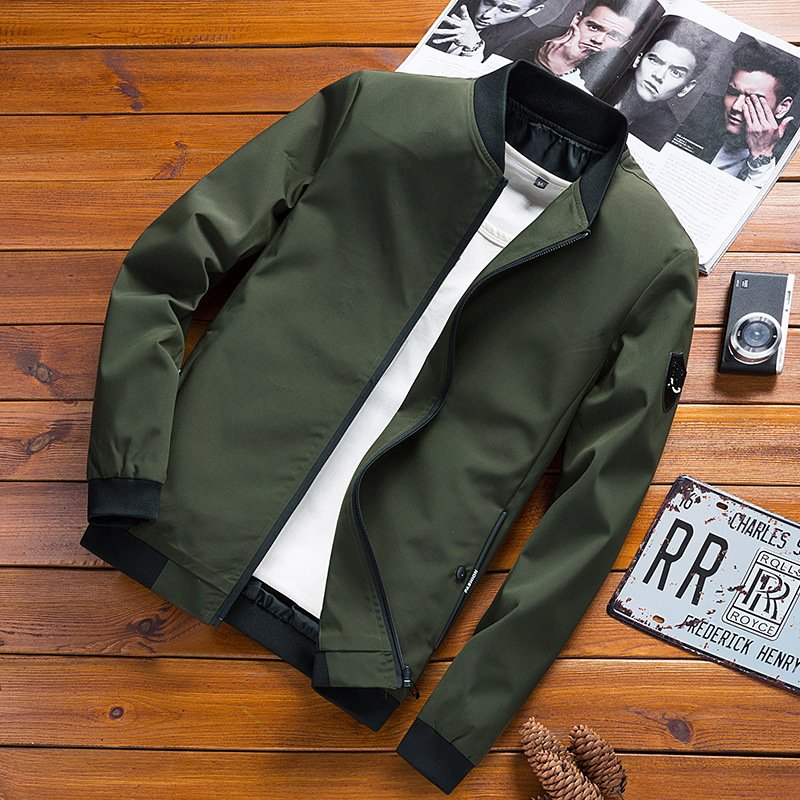 Dropshipping Men'S Jacket Autumn Style Slim Men'S Jacket In Solid Color Teenagers Large Size Jacket Men'S Wear