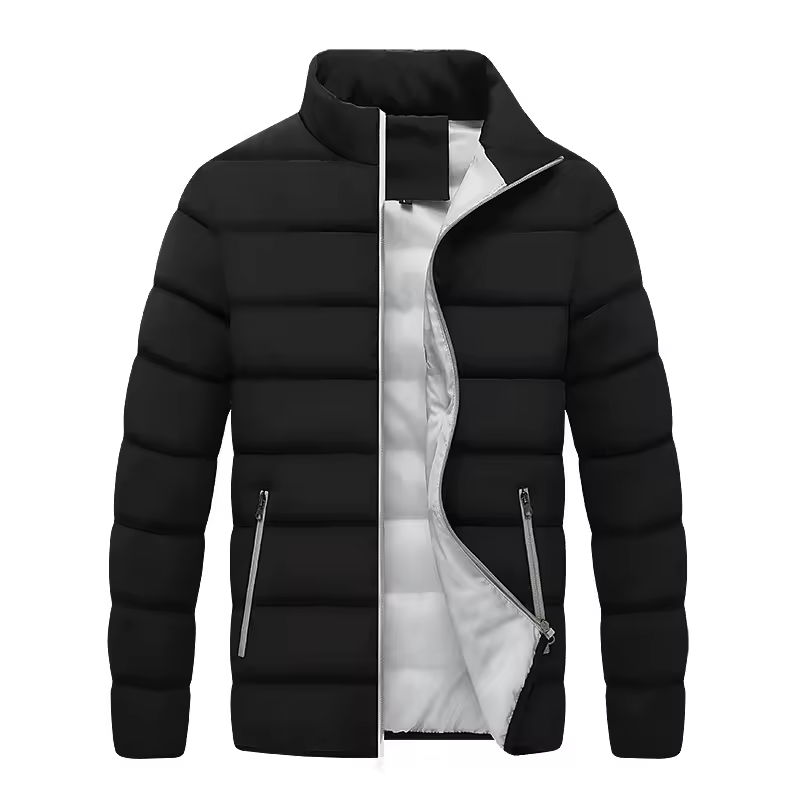 2024 New Autumn Winter Men's Jacket Outdoor Zipper Waterproof Stand Collar Warm Men's Jackets Bubble Jacket Street Wear