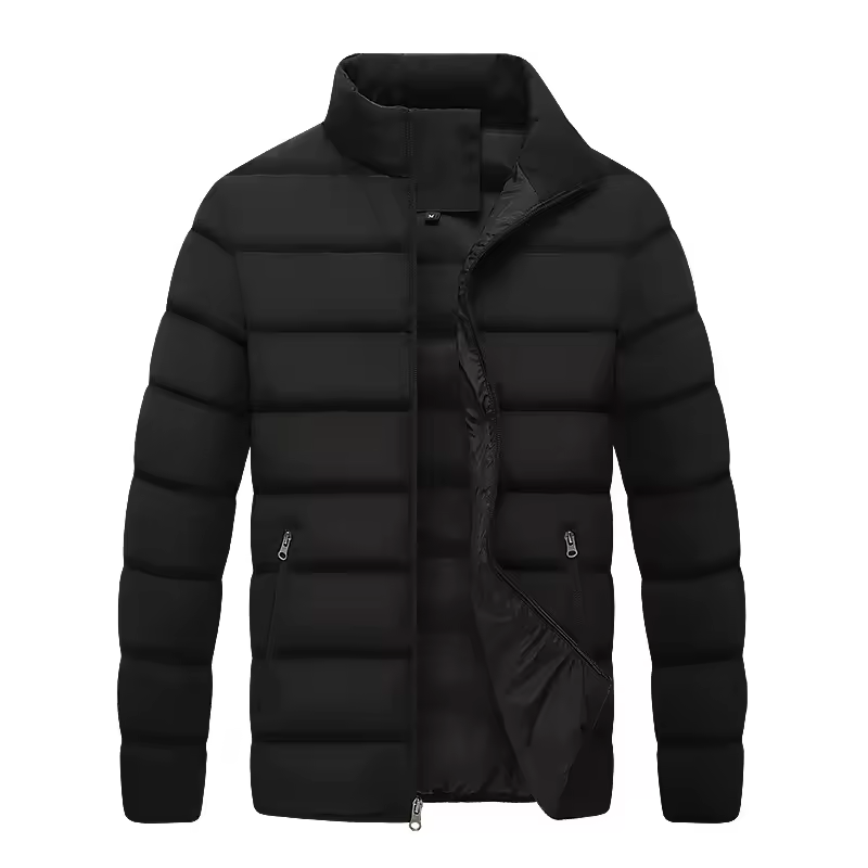 2024 New Autumn Winter Men's Jacket Outdoor Zipper Waterproof Stand Collar Warm Men's Jackets Bubble Jacket Street Wear