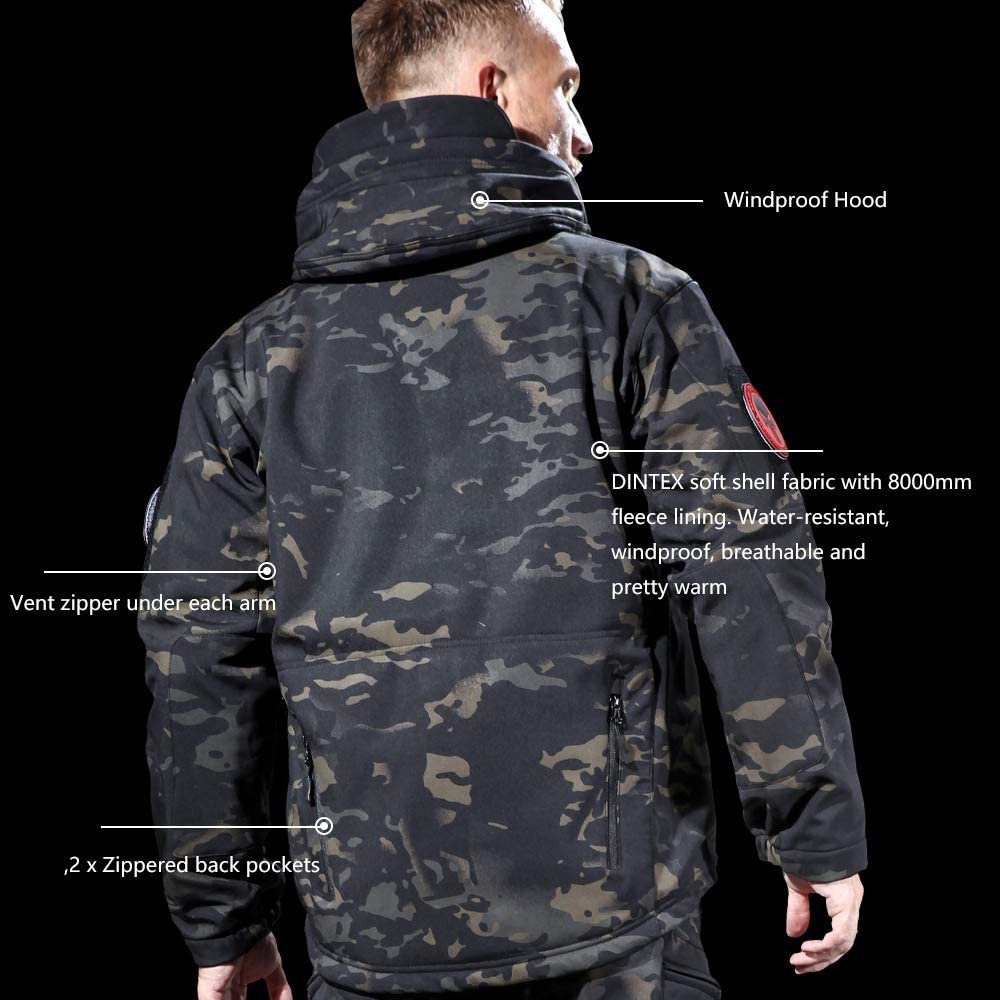 FREE SAMPLE Men's outdoor waterproof outdoor training camouflage jacket hooded camouflage jacket