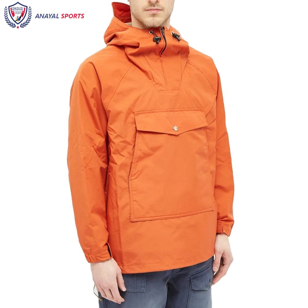 Orange Color Best Selling Plain Waterproof Jackets Anorak Jackets For Unisex Outer Wears Jackets For Men's BY ANAYAL SPORTS